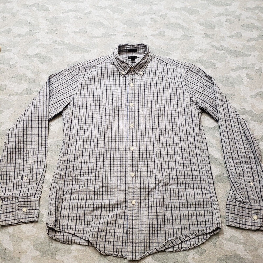 J.Crew Shirt Mens Medium Gray Slim Long Sleeve Button-Up